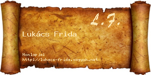 Lukács Frida névjegykártya